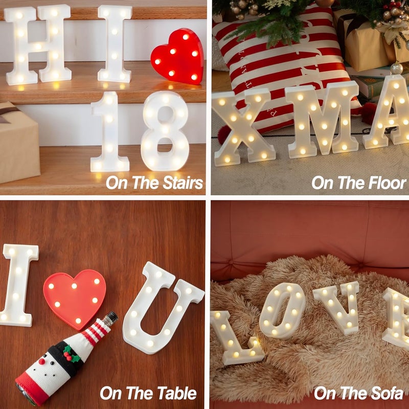 SKYPHAROS LED Marquee Numbers, 0-9 Light Up Letters, Battery Powered LED Letter Lights for Birthday Party, Christmas Night, Home, Bar, Graduation, Wedding Decoration(0) - Image 5